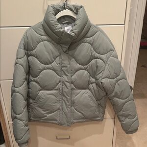 GAP Women's Light Olive Puffer Jacket